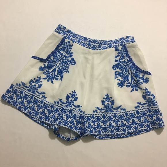 Xhilaration High Waist Blue & White Shorts-XS - Picture 9 of 10